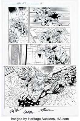 Scott Hanna [Neil Edwards printed blue lines] Herc #3 Story Page 14 Original Art (Marvel, 2011).