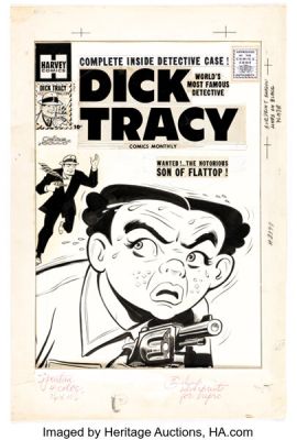 Joe Simon (as Chester Gould) Dick Tracy #129 Cover Original Art (Harvey, 1958). | Heritage