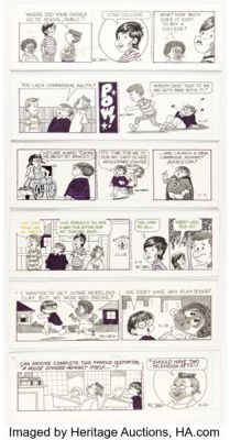 Morrie Turner Wee Pals Daily Comic Strips Original Art Group of 6 (Creators Syndicate 1992-93). (Total: 6 Original Art)