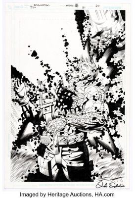 Dale Eaglesham and Nathan Massengill Justice Society of America #21 Splash Page 20 Original Art (DC, 2008).