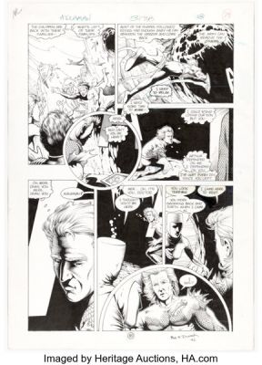 Ken Hooper and Bob Dvorak Aquaman #3 Story Page 18 Original Art (DC, 1992).