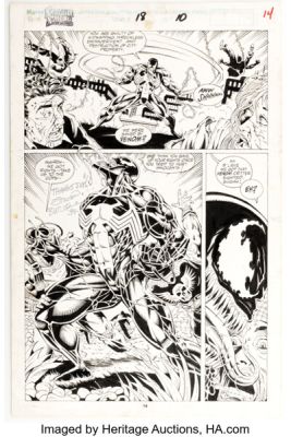 Steven Butler and Pam Eklund Silver Sable and the Wild Pack #18 Venom Story Page 10 Original Art (Marvel, 1993).