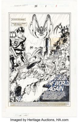 Steve Pugh and Scott Koblish Doom 2099 #34 Story Page 1 Original Art (Marvel, 1995).