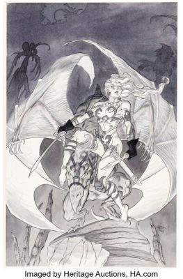 Rich Larson Dragon Ladies Plate 4 Portfolio Illustration Original Art (S.Q. Productions, 1995) | Heritage