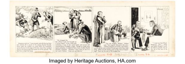 Leo O’Mealia Sherlock Holmes #C-9 "A Strange Discovery" Daily Comic Strip Original Art dated 9-26-30 (Bell Syndicate, 1930). | Heritage
