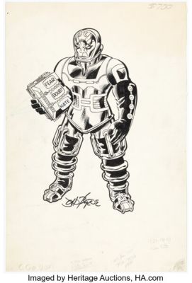 John Byrne and Joe Rubinstein The Official Handbook of the Marvel Universe #10 Psycho Man Illustration Original Art (Marvel, 1985). | Heritage