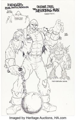 Darren Auck - The Absorbing Man Action Figure Design Illustration Original Art (undated).