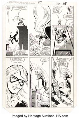 Al Milgrom and Jim Mooney The Spectacular Spider-Man #87 Black Cat Story Page 14 Original Art (Marvel, 1984). | Heritage