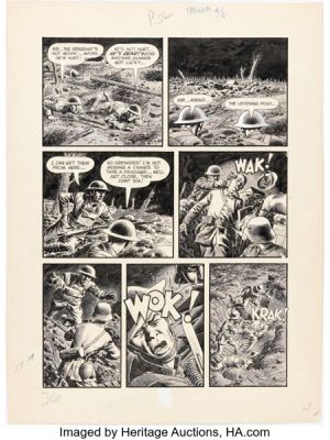 John Severin Blazing Combat #4 "The Trench!" Story Page 4 Original Art (Warren, 1966). | Heritage