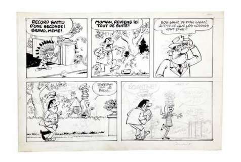 Macherot | Lot de 4 pièces : 1) 4 illustrations Ã  l’encre… | Banque Dessinée