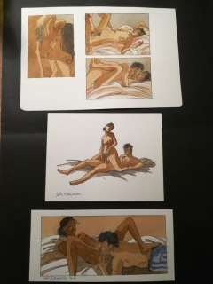 Alessandra, Joël - 3 Dessins originaux en couleur - Escales en Femmes Inconnues (2014) | Catawiki