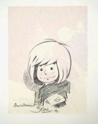 Bedu Dédicace Ancienne... | Lot 65 - BEDU Dédicace ancienne représentant Hugo sur feuille... | Vermot et Associés
