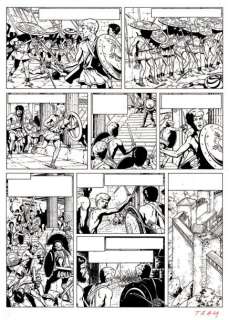 Martin - Alix - Le dernier Spartiate Encre de Chine pour la planche 49 de