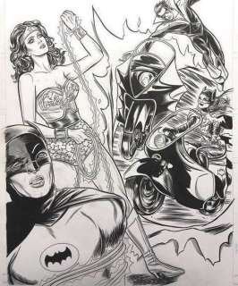 Batman, Wonder Woman - Mike Allred - Original Batman meets Wonder Woman Cover - Original Cover - (2017) | Catawiki