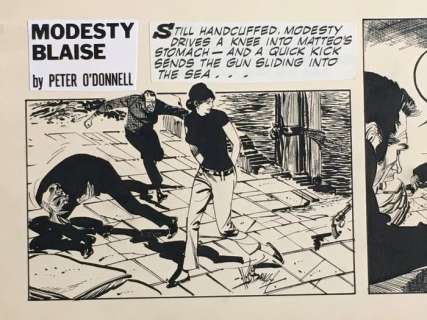 Holdaway, Jim - Strip original - Modesty Blaise - The Kick - (1969) | Catawiki