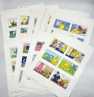 A collection of ten Henrys Cat printing proof original artworks for… | misc / divers