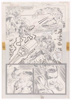 Lot 78 - GREEN LANTERN VOL. 3 #53 JULY 1994 ORIGINAL ART PAGE BY DARRYL BANKS.