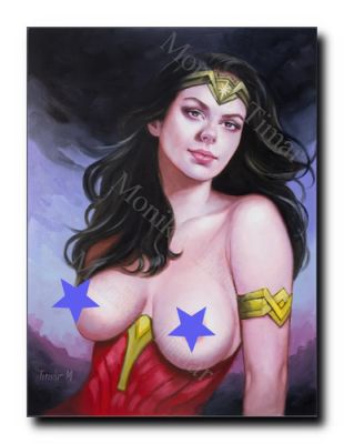 Wonder Woman art Fantasy Pinup Comic Original Oil Painting paper 16x12 Timar | eBay US