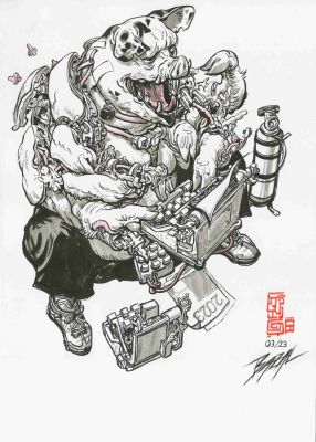 Cyberpunk Twins & The Beggar | Corner4art