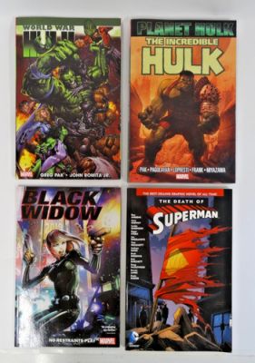 LOT OF 4 COMIC BOOKS MARVEL +DC BLACK WIDOW INCREDIBLE HULK X2 DEATH OF SUPERMAN | eBay Europe (Buy It Now)