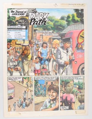 Lot 215 - 2000 AD, TWO ORIGINAL FULL-COLOUR COMIC ART PAGES 1990 | McTear’s