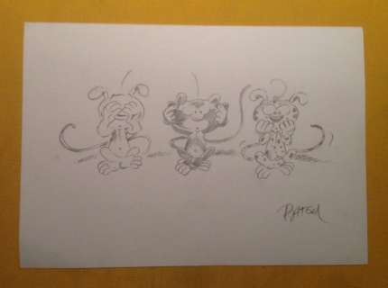 Batem | Original drawing  - Marsupilami  - â€˜Hear all, see all, say nothing’ | Catawiki