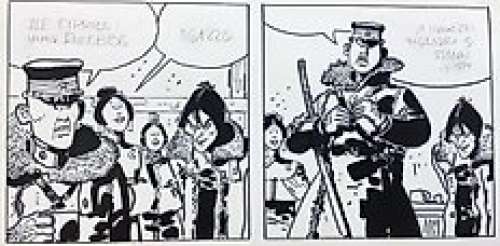 Pratt, Hugo Strip original La Jeunesse de Corto - 3 cases grand format avec Raspoutine présent dans chaque case - (1981) | Catawiki