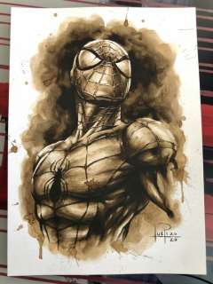 Original Coffee Painting - SPIDERMAN - Original Art (2020) | Catawiki