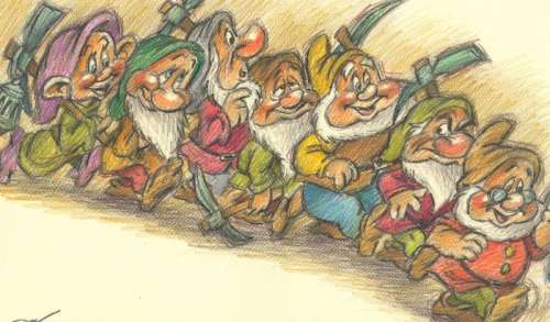 Snow White - The Seven Dwarfs - Original Drawing - Joan Vizcarra - Original Art | Catawiki