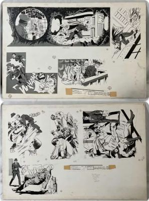 Lot 20 - BATMAN - A MYSTERY - A pair of original art pages from a Batman comic strip - artist and comic | Excalibur Auctions