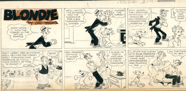 Young, Chic; Raymond, Jim | Item #39565 Jim Raymond as Chic Young Blondie Sunday Comic Strip Original Art Dated 11-19-1961.... | Parigi Books