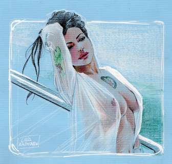 Luca Raimondo - illustrazione originale sexy model - Loose page | Catawiki