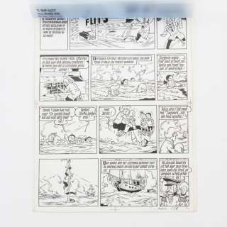 ORIGINELE TEKENPLAAT UIT HET SUSKE EN WISKE-VERHAAL DE KLEPPENDE KLIPPER. PLAAT 14 BESTAANDE UIT 4 S | Bernaerts