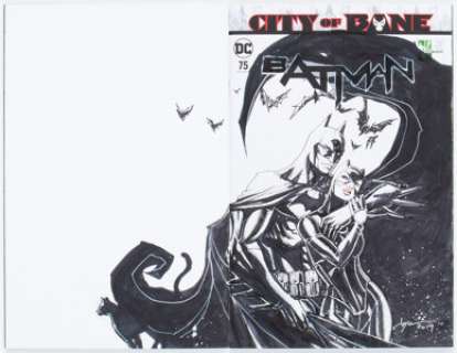 Joyce Chin Batman #75 Wraparound Sketch Cover Variant Original Art (DC, 2019) CGC Signature Series NM/MT 9.8 White -