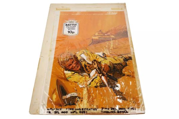 Lot 12 - Original painted artwork for Fleetway’s Battle Picture Library No. 1007 ‘The Undefeated’ | Anderson & Garland