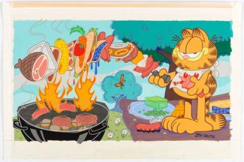 Jim Davis Studio | Jim Davis Studio Garfield "Burnt Food" Illustration Original Art (c.1990s).... | Heritage