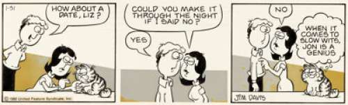 Davis, Jim | Jim Davis Garfield Daily Comic Strip Original Art dated 1-31-80 (United Feature Syndicate, 1980).... | Heritage