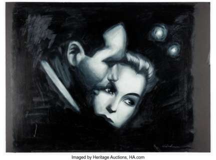 Haberlin, Brian - Brian Haberlin - Humphrey Bogart and Lauren Bacall Illustration Original Art (undated)....