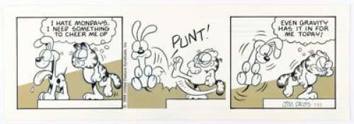 Davis, Jim | Jim Davis Garfield Daily Comic Strip Original Art dated 1-11-88 (United Feature Syndicate, 1988).... | Heritage