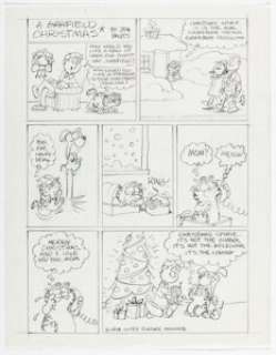 Davis, Jim | Jim Davis A Garfield Christmas Preliminary Sunday Comic Strip Original Art (United Feature Syndicate, 1978).... | Heritage