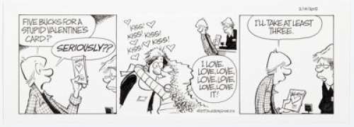 Borgman, Jim - Jerry Scott and Jim Borgman Zits Daily Comic Strip Original Art dated 2-14-15 (King Features Syndicate, 2015)....