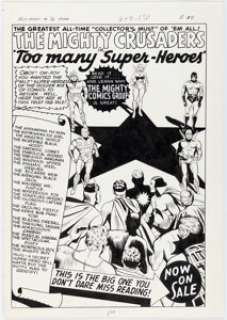 Paul Reinman (Attributed) | Fly-Man #36 House Ad Illustration Original Art and Color Guide (Archie, 1966). (Total: 2 Items) | Heritage