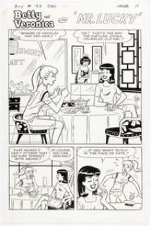 Dan DeCarlo and Rudy Lapick Archie’s Girls Betty and Veronica #133 Complete 6-Page Story "Mr. Lucky" Original Art (Archie, 1967). (Total: 6 Original Art) | Heritage