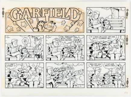 Jim Davis Garfield Sunday Comic Strip Original Art dated 5-27-84 (United Feature Syndicate, 1984). | Heritage