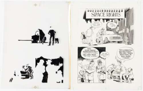 Will Eisner City People Notebook Complete 2-Page Story "Space Rights" and Preliminary Layouts Original Art Group of 4 (Kitchen, 1989). (Total: 2 Original Art) | Heritage