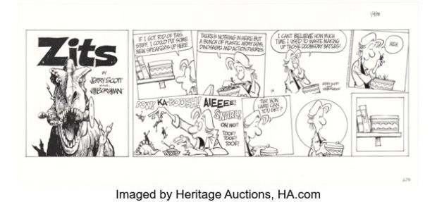 Jerry Scott and Jim Borgman Zits Sunday Comic Strip Original Art dated 1-4-98 (King Features Syndicate, 1998). | Heritage