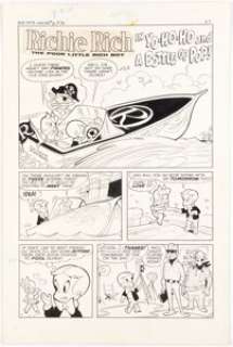 Harvey Artist Little Dot’s Uncles & Aunts #2 "Yo-Ho-Ho and a Bottle of Pop!" Complete 5-Page Story Original Art (Harvey, 1962). (Total: 5 Original Art) | Heritage