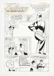 Ernie Colón (attributed) Richie Rich Gems #1 "The Bungling Butler" Cadbury Complete 5-Page Story Original Art (Harvey, 1974). (Total: 5 Original Art) | Heritage