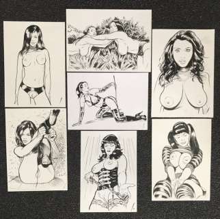 Salamanderlovers - 7 Originele, erotische tekeningen - Formaat (7x): 21 x 31 cm. | Catawiki