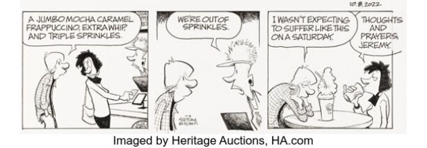 Jerry Scott and Jim Borgman Zits [Sprinkle-Less Saturday] Daily Comic Strip Original Art dated 10-8-22 (King Features Syndicate, 2022). | Heritage